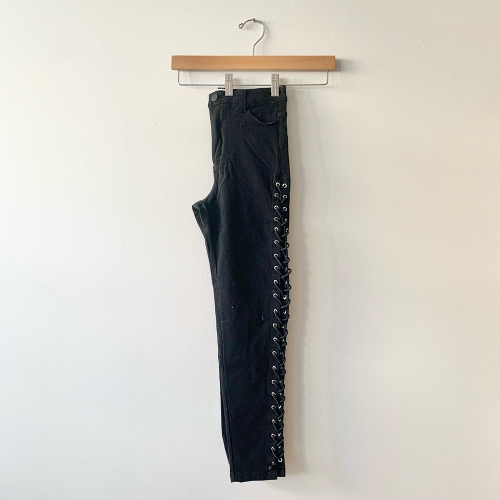 NEW Caution To The Wind Black Lace Up Pants